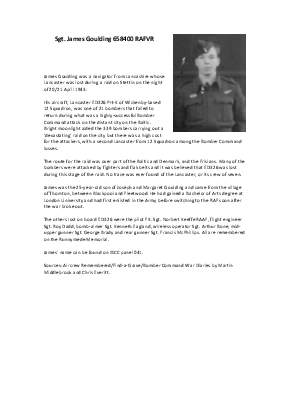 A preview of a PDF biography for Goulding, James